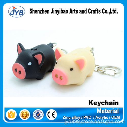 custom 3d plastic cute fat pig shape keyring
